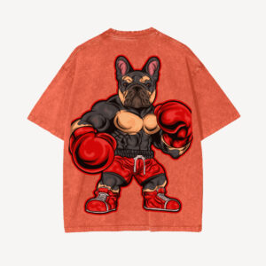 Blaze Boxer- Oversized Tee (Washed Red)
