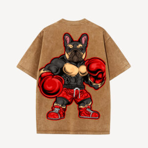 Blaze Boxer- Oversized Tee (Washed Tan)